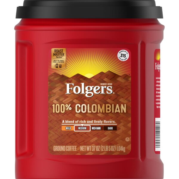 Folgers 100% Colombian Ground Coffee, 37-Ounce