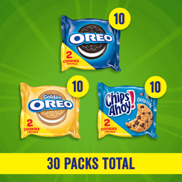 Nabisco Sweet Treats Cookie Variety Pack OREO, OREO Golden & CHIPS AHOY!, 30 Snack Packs