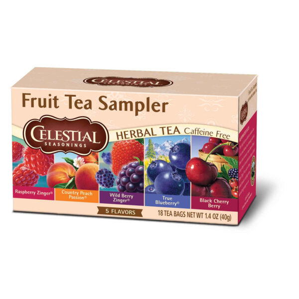 (Pack of 3) Celestial Seasonings Fruit Tea Sampler, Tea Bags, 18 Ct