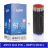 M&G 10/20/40pcs Super Smooth Oil Ball Point Pen 0.7mm Fine Pens Ballpoint Pen Black Blue Red ink pen for school office supplies