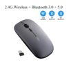 Wireless Mouse Computer Bluetooth Mouse Silent Mause Rechargeable Ergonomic Mouse 2.4Ghz USB Optical Mice For Macbook Laptop PC