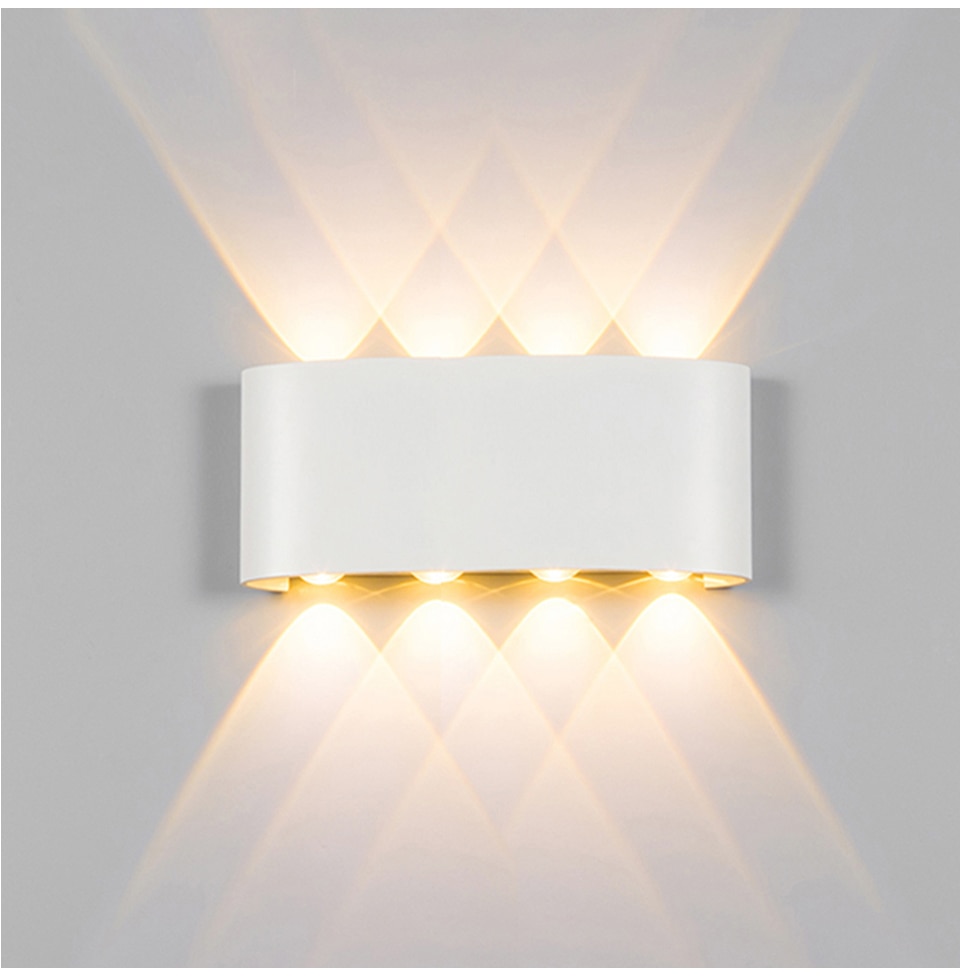 Wall Lamp Led Aluminum Outdoor Indoor Ip65 Up Down White Black Modern For Home Stairs Bedroom Bedside Bathroom Light