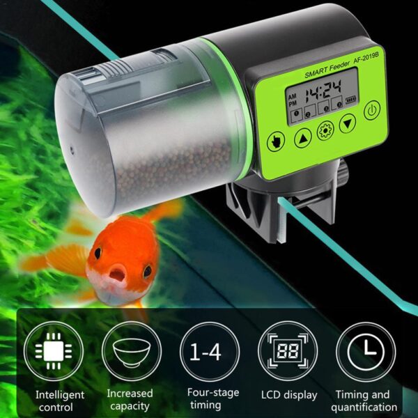 Smart Automatic Fish Feeder Aquarium Digital Fish Tank Electrical Plastic Timer Feeder Food Feeding Portable Fish Feeder Tool