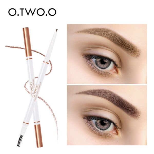 O.TWO.O 3pcs Eyes Makeup Set Ultra Fine 1.5mm Eyebrow Lengthening Mascara Long Lasting Waterproof Eyeliner Cosmetic Kit