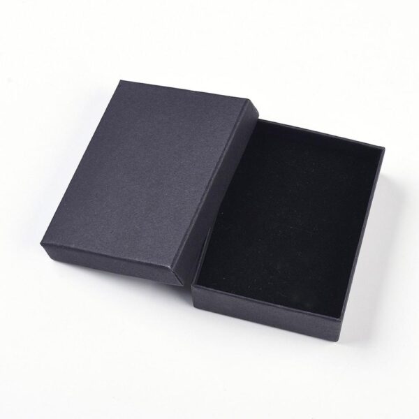 pandahall Cardboard Jewelry Set Box for Ring Necklace Rectangle Tan 8x5x3cm Black 9x7x3mm 12pcs /24pcs