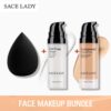 SACE LADY Matte Makeup Set Oil Control Foundation Primer Base Make Up Kit Puff Invisible Pores Liquid Cream Cosmetic Wholesale