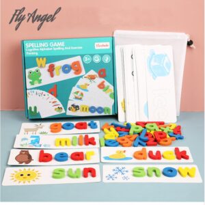 Montessori Spell word game Wooden Toys Early Learning Jigsaw Letter Alphabet Puzzle Preschool Educational Baby Toys for Children