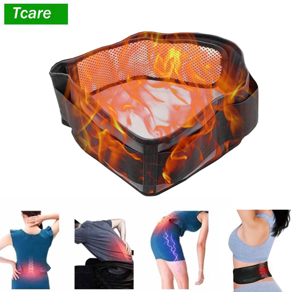 * Tcare Adjustable Waist Tourmaline Self heating Magnetic Therapy Back Waist Support Belt Lumbar Brace Massage Band Health Care