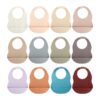 New Colors Feeding set Food Grade Silicone Bibs Baby Plate Non-silp Suction Bowl Kids Tableware Waterproof Bib BPA Free Spoon