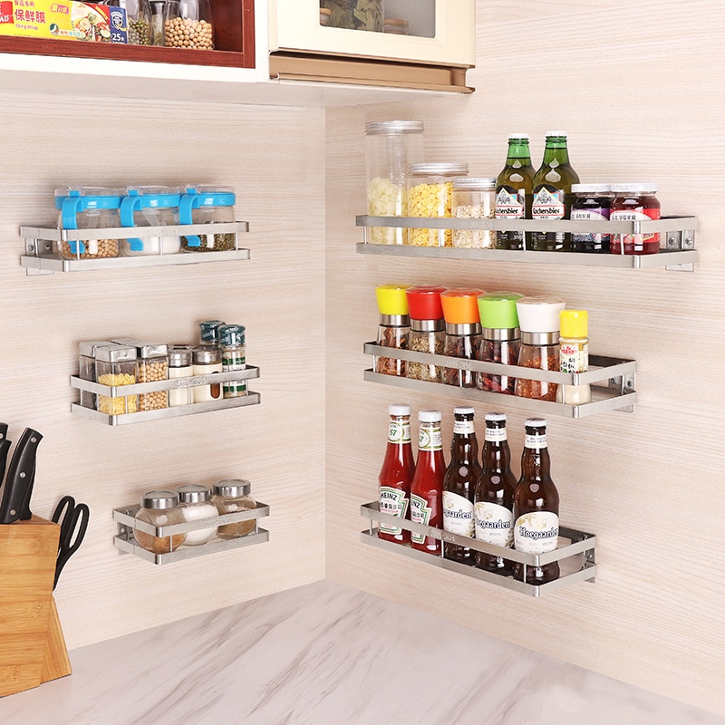 Kitchen Wall Shelf Storage Organizer, Spice Shelves And Racks