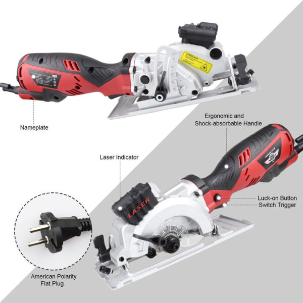 NEWONE Electric Mini Circular Saw With Laser For Cut Wood,PVC tube,15pcs Discs, 230V Multifunctional Electric Saw DIY Power Tool