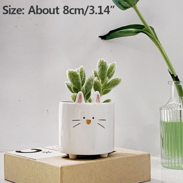 Strongwell Succulent Ceramic Flowerpot Hedgehog Puppy Cute Animal Flower Pot Creative Mini Garden Bedroom Desktop Birthday Gift