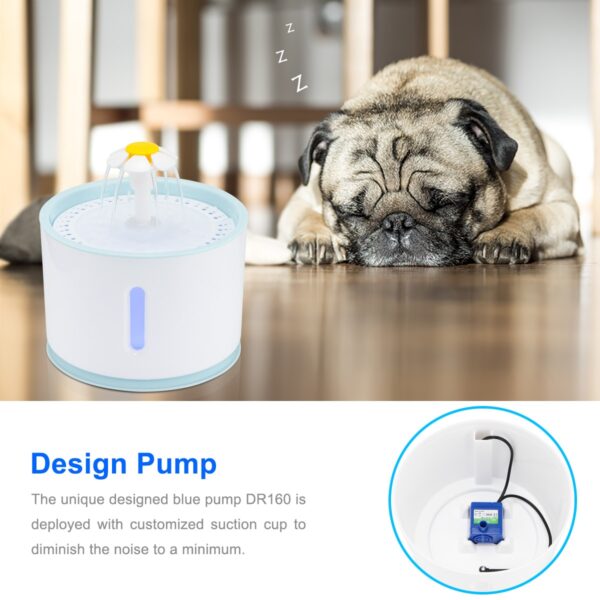 2.4L Automatic Pet Cat Water Fountain with LED Electric USB Dog Cat Pet Mute Drinker Feeder Bowl Pet Drinking Fountain Dispenser