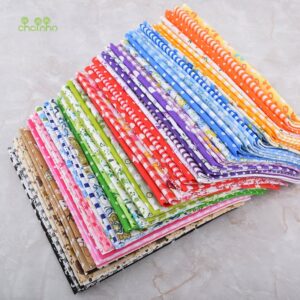 Chainho,60pcs/Lot,Colorful Thin Plain Cotton Fabric Patchwork For DIY Quilting& Sewing,Fat Quarters Bundle Tissue Tela Material
