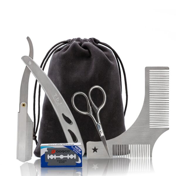 Men Beard Kit Styling Tool Beard Bib Aprons Balm Beard Oil Comb Moisturizing Wax Styling Scissors Beard Care Set