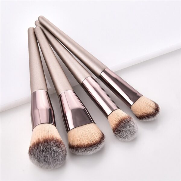10pcs/set Champagne makeup brushes set for cosmetic foundation powder blush eyeshadow kabuki blending make up brush beauty tool