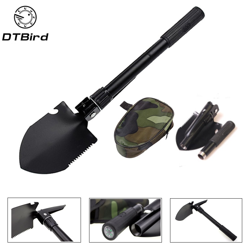 Garden Tools Military Portable Folding Shovel Multifunction Stainless Steel Survival Spade Trowel Camping Outdoor Cleaning Tool