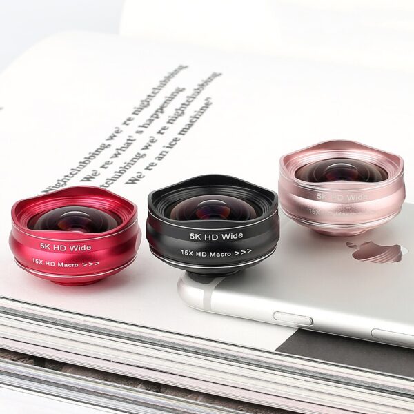 Flower Bud 5K HD Phone Lens Wide Angle Macro Lens No Distortion 0.45X Professional 2 in 1 Camera for Smartphone iPhone Mobile