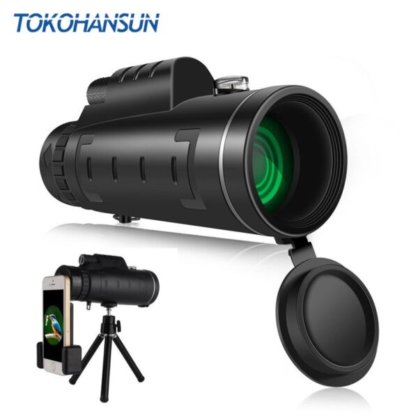 TOKOHANSUN 40X Zoom Monocular Mobile Phone Telescope Lens 40x60 For Iphone Xiaomi Smartphones Camera lenses Outdoor Hunting