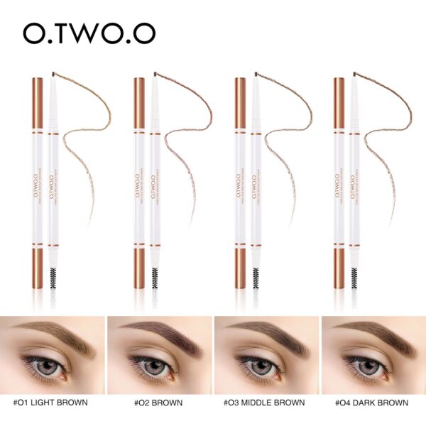 O.TWO.O 3pcs Eyes Makeup Set Ultra Fine 1.5mm Eyebrow Lengthening Mascara Long Lasting Waterproof Eyeliner Cosmetic Kit