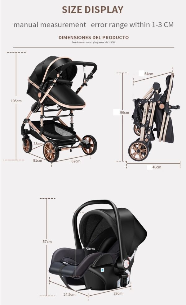 Baby Stroller 3 in 1 luxury umbrella newborn baby strollers High Landscape Stroller Folding strollers baby trolley baby pram