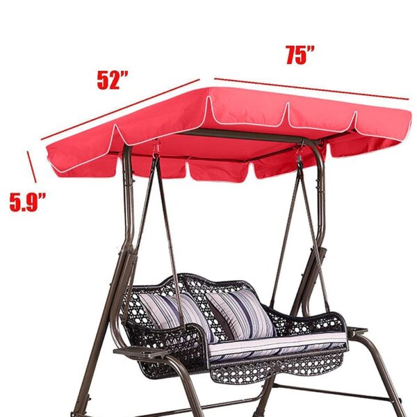 3 Seat Garden Swing Chair Canopy Cover Shade Sail Waterproof UV Resistant Outdoor Courtyard Hammock Tent Swing Top Cover NO Fade