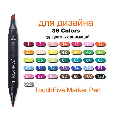 TOUCHFIVE Markers 12 36 48 80 168 Colors Dual Tips Alcohol Graphic Sketching Markers Pen for Bookmark Manga Drawing Art Supplies