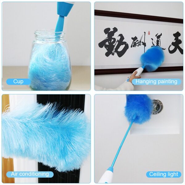 New Electric Spin Duster Feather Duster Brush Adjustable Dust Cleaner Cleaning Brush Household Cleaning Tool Instant Duster