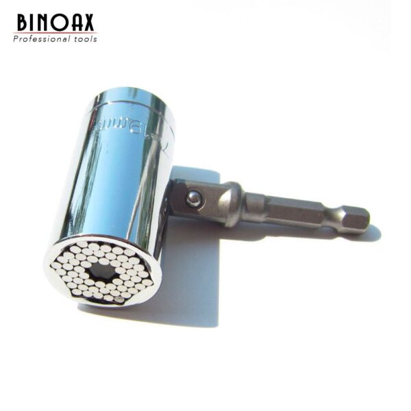 BINOAX 2 Pcs/Set Magic Spanner Grip Multi Function Universal Ratchet Socket 7-19mm Power Drill Adapter Car Hand Tools Repair Kit