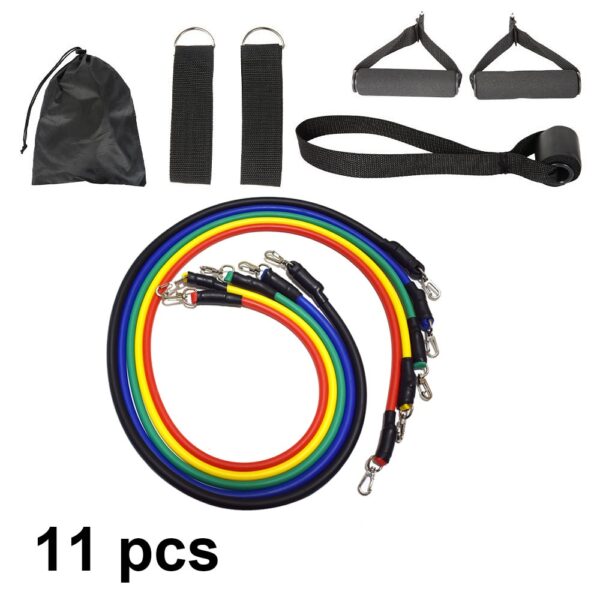 11 Pcs Resistance Bands Set Fitness Bands Resistance Gym Equipment Exercise Bands Pull Rope Fitness Elastic Training Expander
