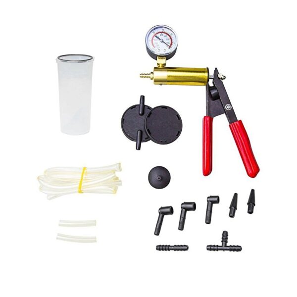 Mr Cartool Manual Vacuum Bleeding Brake Fluid Bleeder Tools Vacuum Pistol Pump Tester Kit Aluminum Pump Pressure Vacuum Gauge