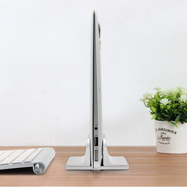 Besegad Vertical Adjustable Laptop Stand Aluminium Portable Notebook Mount Support Base Holder for MacBook Pro Air Accessory2020