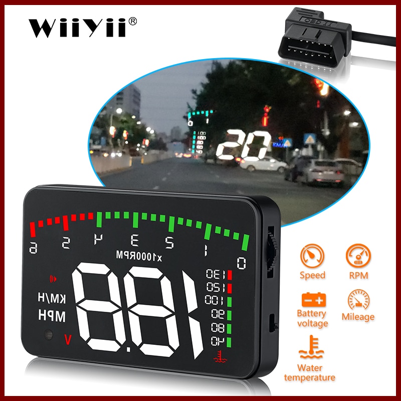 A100 3.5 A900 HUD Head-Up Display Car-Styling Overspeed Warning Windshield Projector Alarm System Universal Auto
