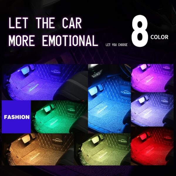 Led Car Foot Ambient Light With USB Cigarette Lighter Backlight Music Control App RGB Auto Interior Decorative Atmosphere Lights
