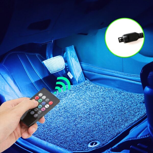 Led Car Foot Ambient Light With USB Cigarette Lighter Backlight Music Control App RGB Auto Interior Decorative Atmosphere Lights