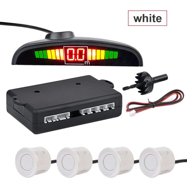 AOSHIKE Car Parktronic Automatic LED Parking Sensor with 4 Sensors Reverse Backup Parking Radar Monitor Detector System Display