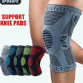 1Pc Sports Compression Knee Support Brace Patella Protector Knitted Silicone Spring Leg Pads for Cycling Running Basketball