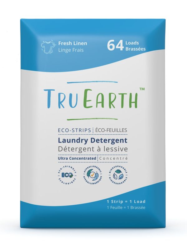 Tru Earth Laundry Eco-Strips Fresh Linen, 64 Loads