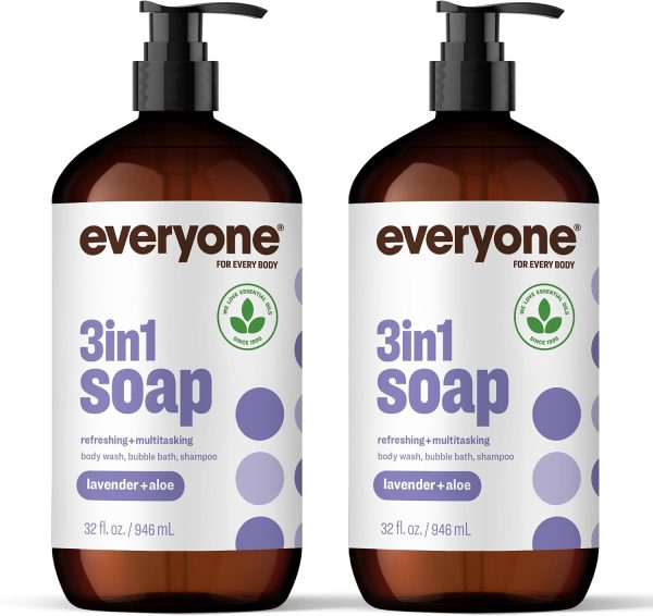 Everyone Lavender + Aloe 3-in-1 Soap, 2 × 946 ml