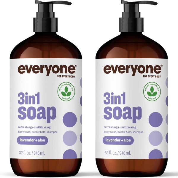 Everyone Lavender + Aloe 3-in-1 Soap, 2 × 946 ml