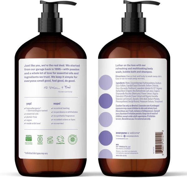 Everyone Lavender + Aloe 3-in-1 Soap, 2 × 946 ml