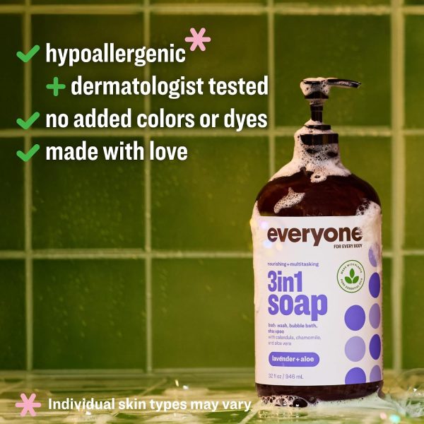 Everyone Lavender + Aloe 3-in-1 Soap, 2 × 946 ml
